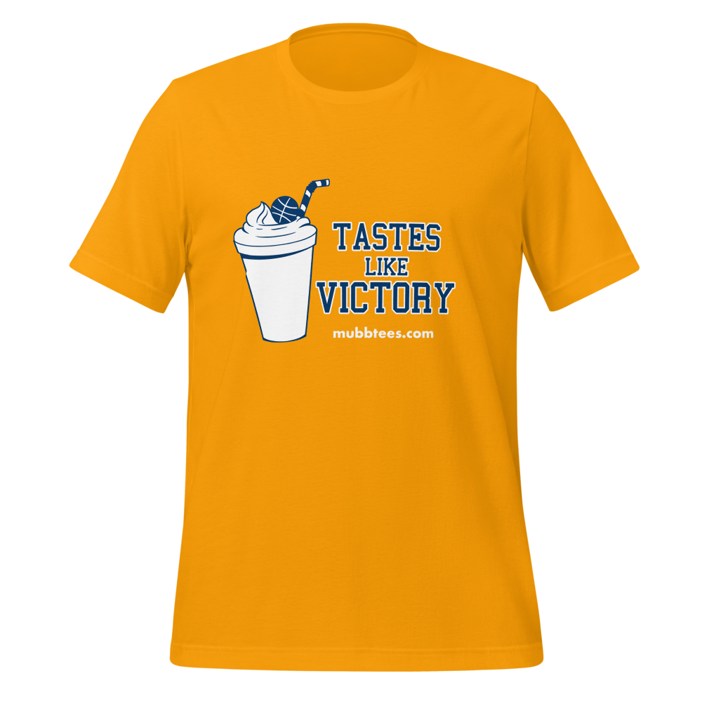 Tastes Like Victory t-shirt (Gold & Ocean Blue)