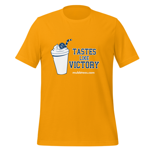 Tastes Like Victory t-shirt (Gold & Ocean Blue)